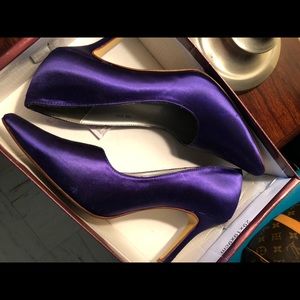 Purple Satin Pumps